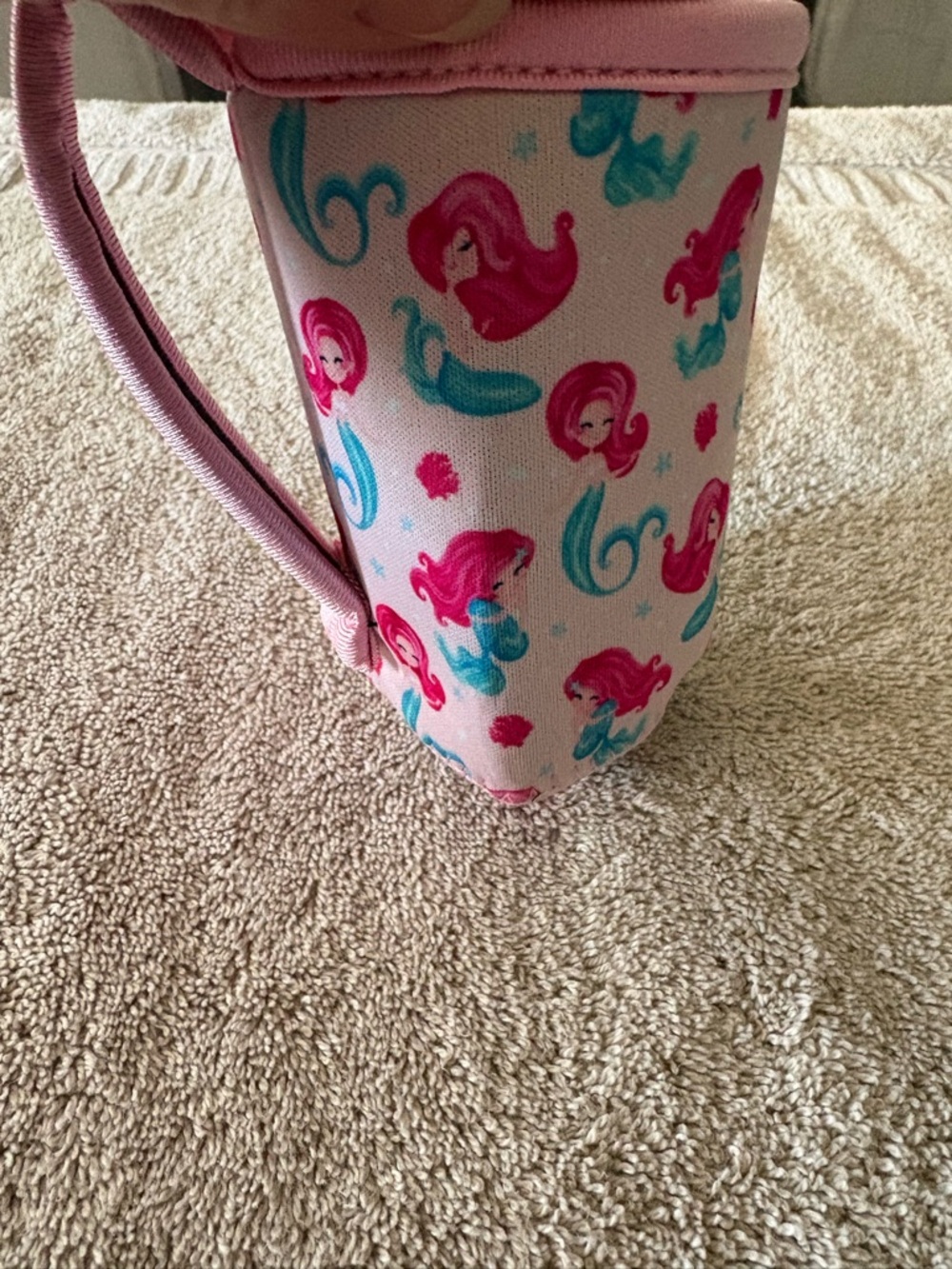 Pink Mermaid Print Neoprene Owala Kids Free sip Bottle Tote